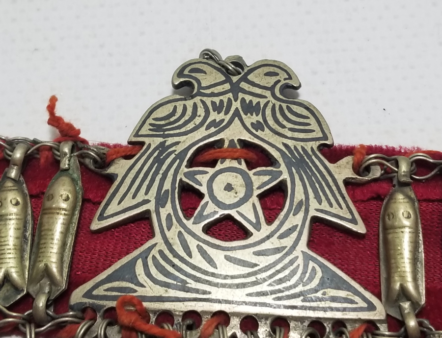 ÜZERİ BALIKLI VE AY YILDIZLI NADİR TİPTE OSMANLI SAVATLI GELİN ALINLIĞI