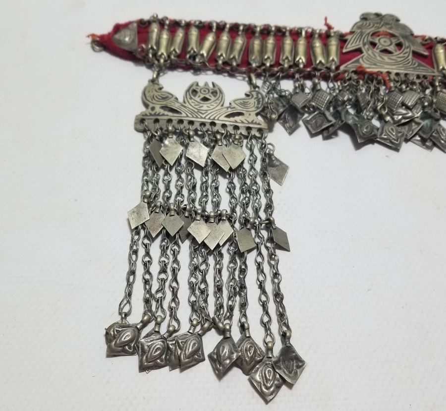 ÜZERİ BALIKLI VE AY YILDIZLI NADİR TİPTE OSMANLI SAVATLI GELİN ALINLIĞI