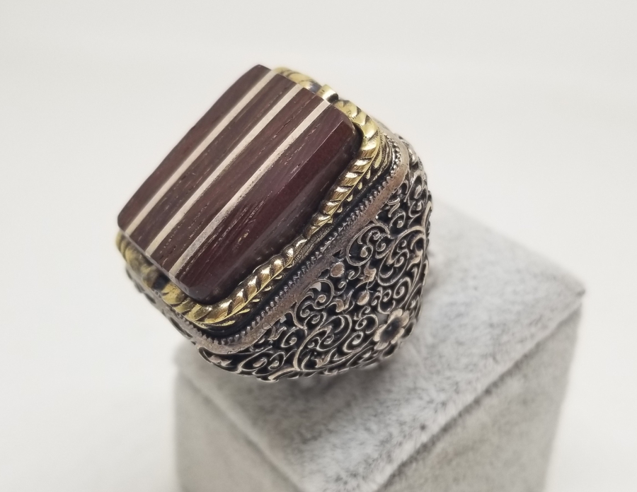 KABARTMA İŞÇİLİKLİ ÖZEL YAPIM GÜMÜŞ YÜZÜK