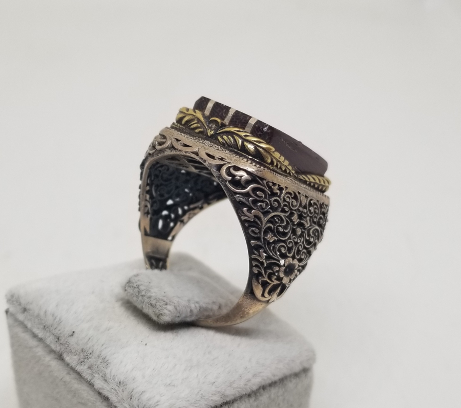 KABARTMA İŞÇİLİKLİ ÖZEL YAPIM GÜMÜŞ YÜZÜK