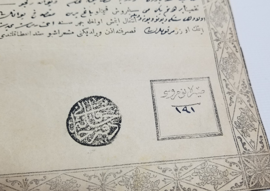 ABDÜLAZİZ HAN DÖNEMİ SARAYDAN VERİLMİŞ EL YAZMA NADİR SENEDİ HAKANİ