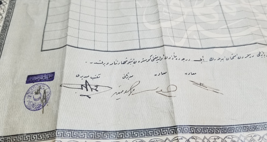 CUMHURİYET BAŞLARI OSMANLICA YAZILI ORTAOKUL DİPLOMASI