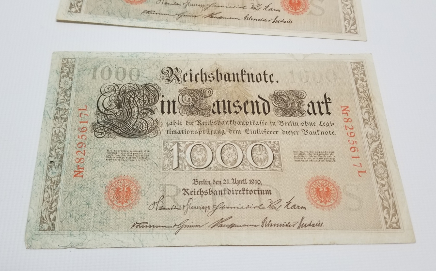 1910 YILI İKİ ADET 1000 MARK