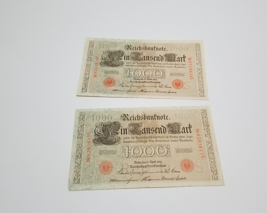 1910 YILI İKİ ADET 1000 MARK