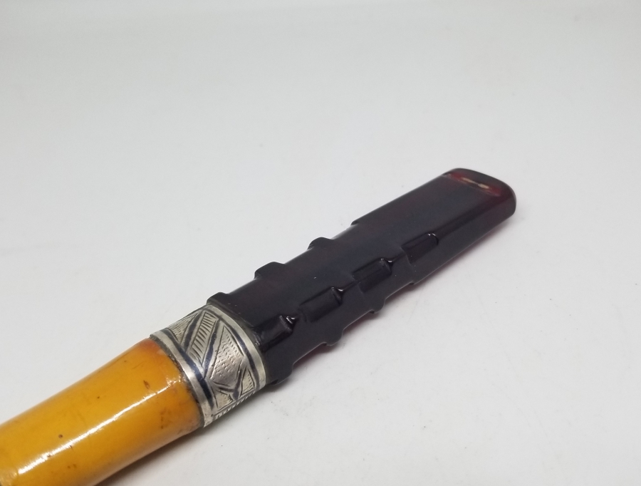 ÜZERİ OSMANLICA YAZILI KEHRİBAR SİGARA AĞIZLIĞI