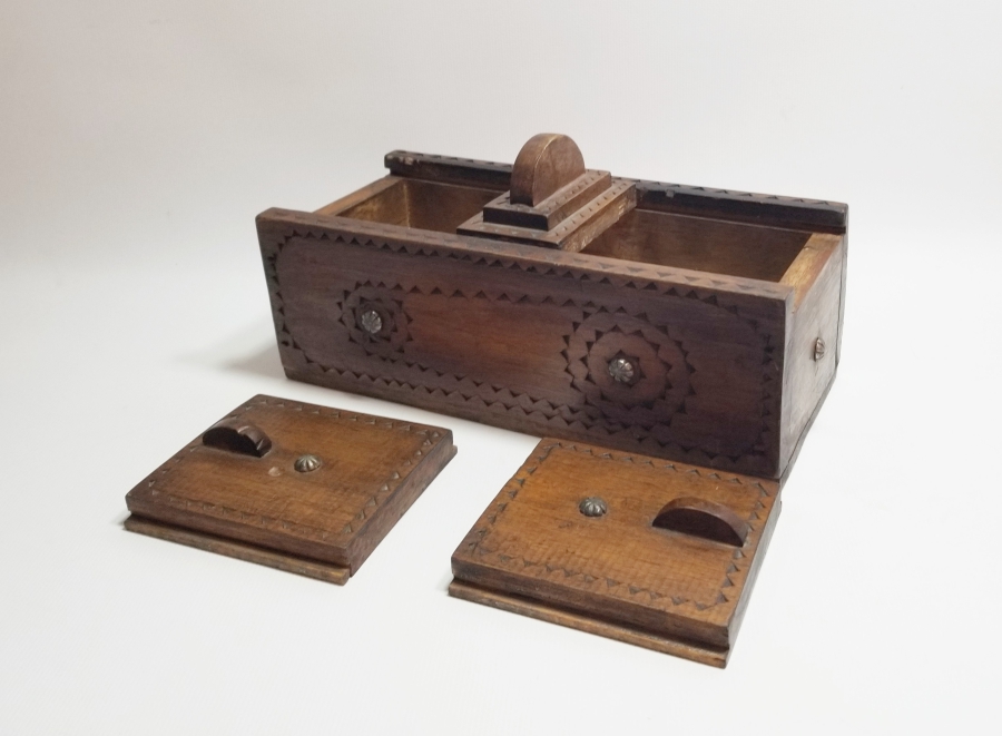 OSMANLI DÖNEMİ ÇİFT GÖZLÜ KASTAMONU YAPIMI KAHVE KUTUSU