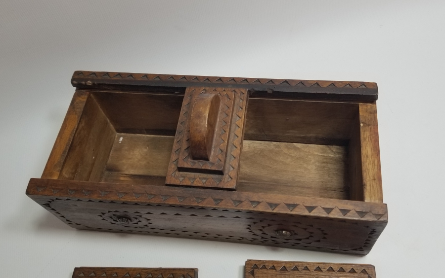 OSMANLI DÖNEMİ ÇİFT GÖZLÜ KASTAMONU YAPIMI KAHVE KUTUSU