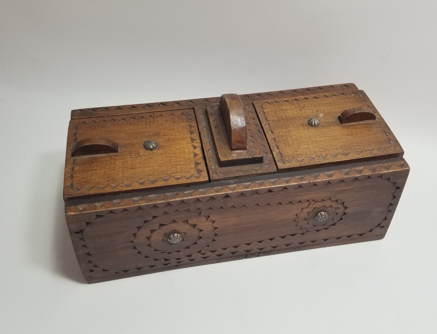 OSMANLI DÖNEMİ ÇİFT GÖZLÜ KASTAMONU YAPIMI KAHVE KUTUSU