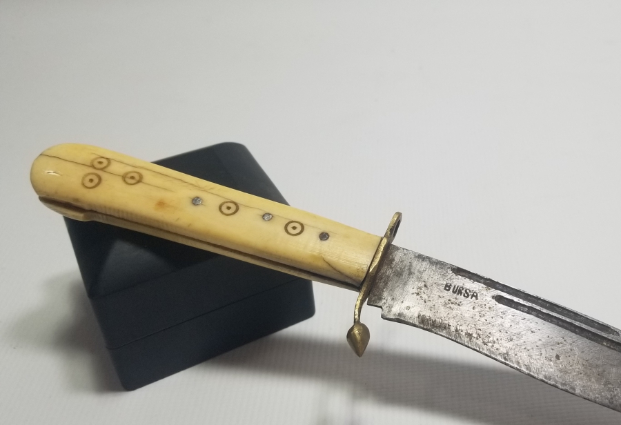 KEMİK SAPLI EL YAPIMI BURSA KAMASI