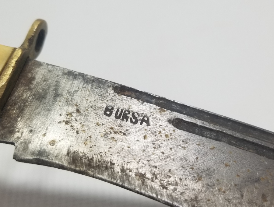 KEMİK SAPLI EL YAPIMI BURSA KAMASI