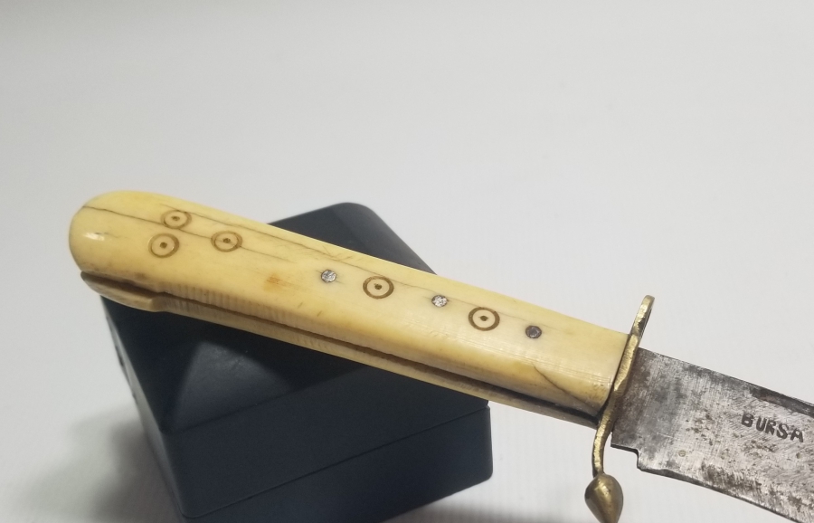 KEMİK SAPLI EL YAPIMI BURSA KAMASI