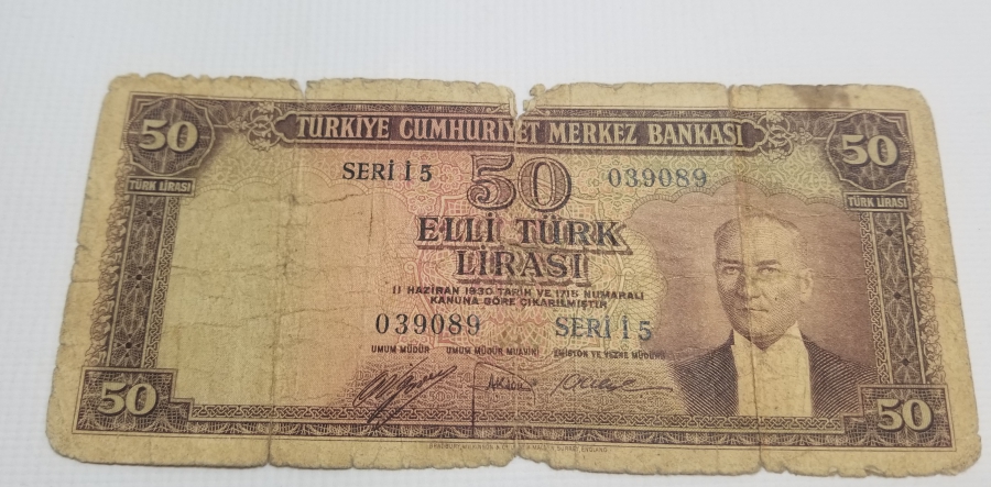 5. EMİSYON KOLEKSİYONLUK KAĞIT 50 LİRA