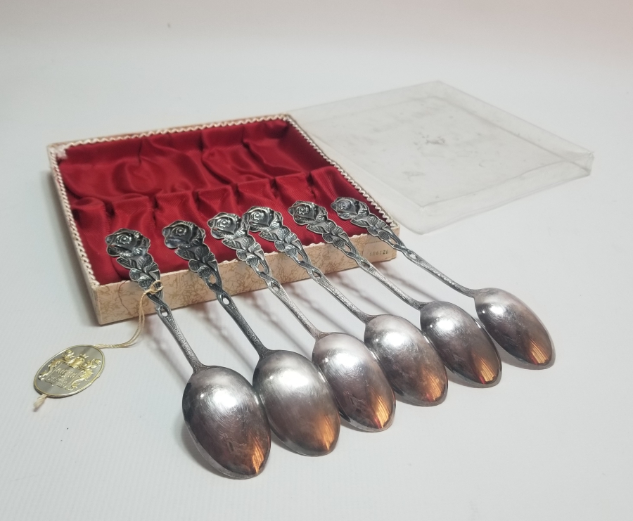 ORİJİNAL KUTUSUNDA 100 MİKRON GÜMÜŞ KAPLAMA ÇAY KAŞIĞI TAKIMI