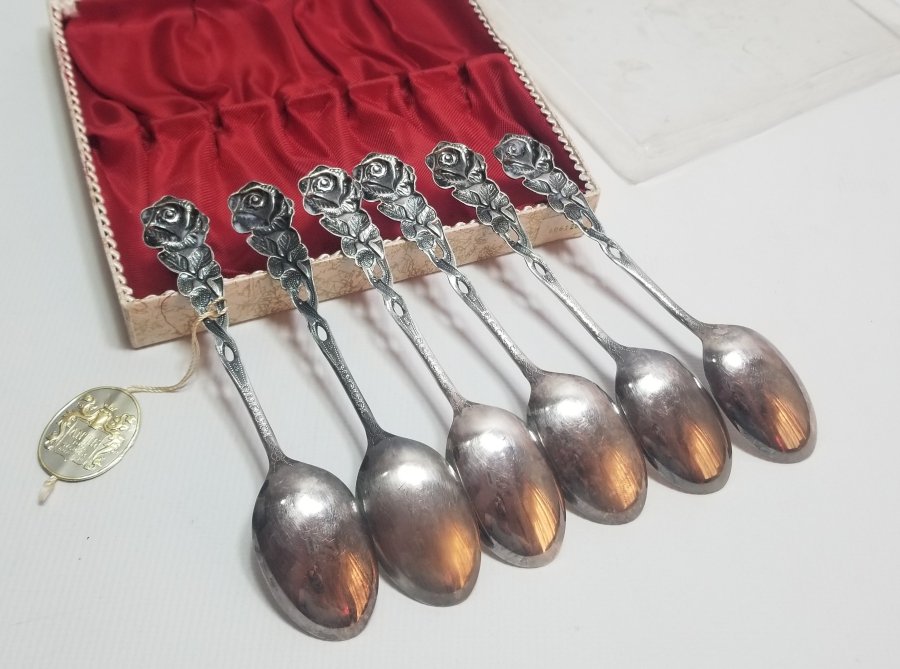 ORİJİNAL KUTUSUNDA 100 MİKRON GÜMÜŞ KAPLAMA ÇAY KAŞIĞI TAKIMI