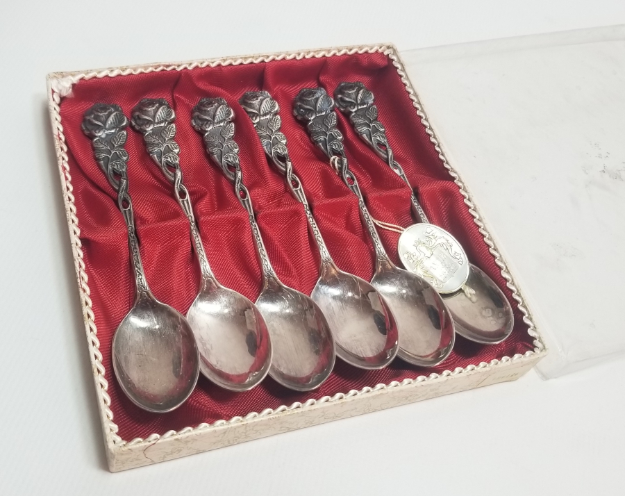 ORİJİNAL KUTUSUNDA 100 MİKRON GÜMÜŞ KAPLAMA ÇAY KAŞIĞI TAKIMI