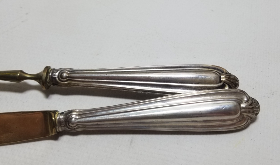 ORİJİNAL KUTUSUNDA GÜMÜŞ SAPLI ANTİKA ÇATAL - BIÇAK TAKIMI