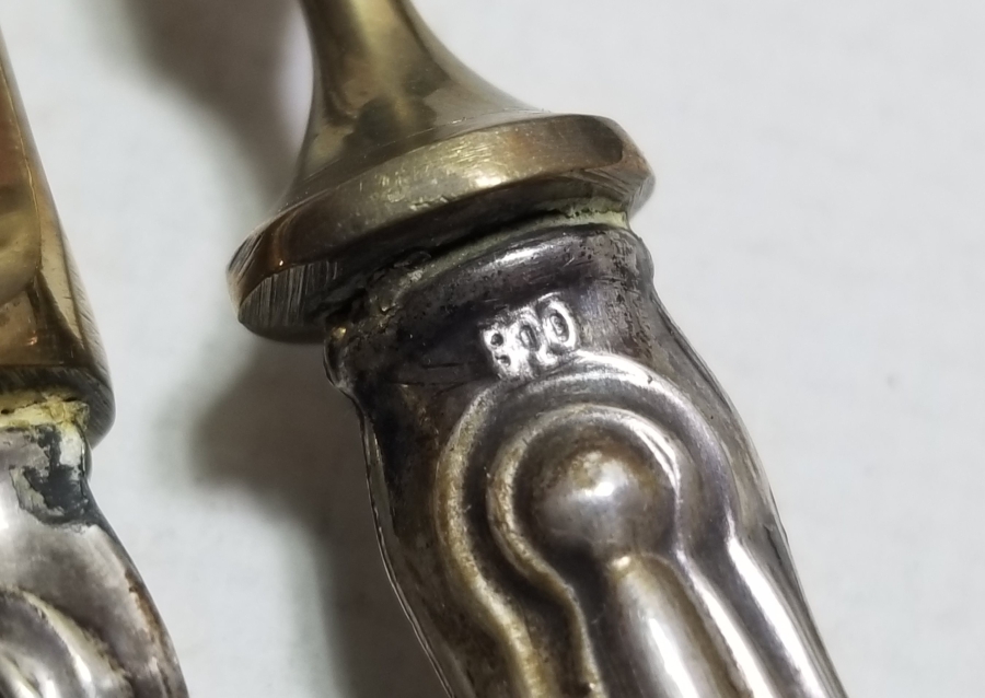 ORİJİNAL KUTUSUNDA GÜMÜŞ SAPLI ANTİKA ÇATAL - BIÇAK TAKIMI