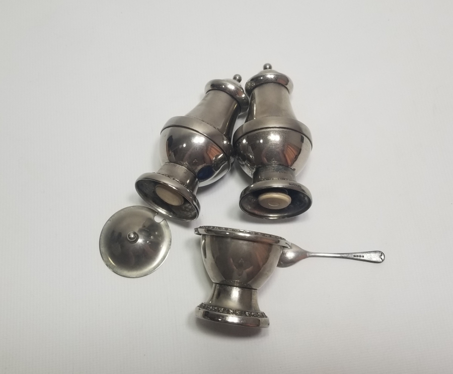 GÜMÜŞ KAPLAMA ANTİKA İNGİLİZ TUZLUK BİBERLİK