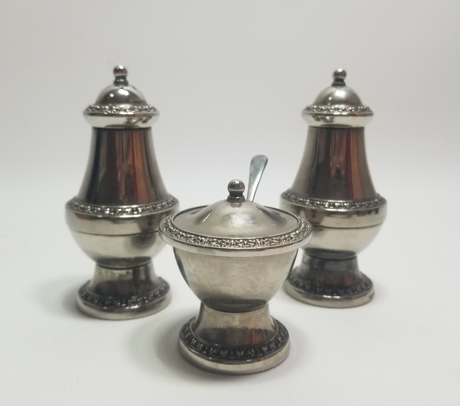 GÜMÜŞ KAPLAMA ANTİKA İNGİLİZ TUZLUK BİBERLİK