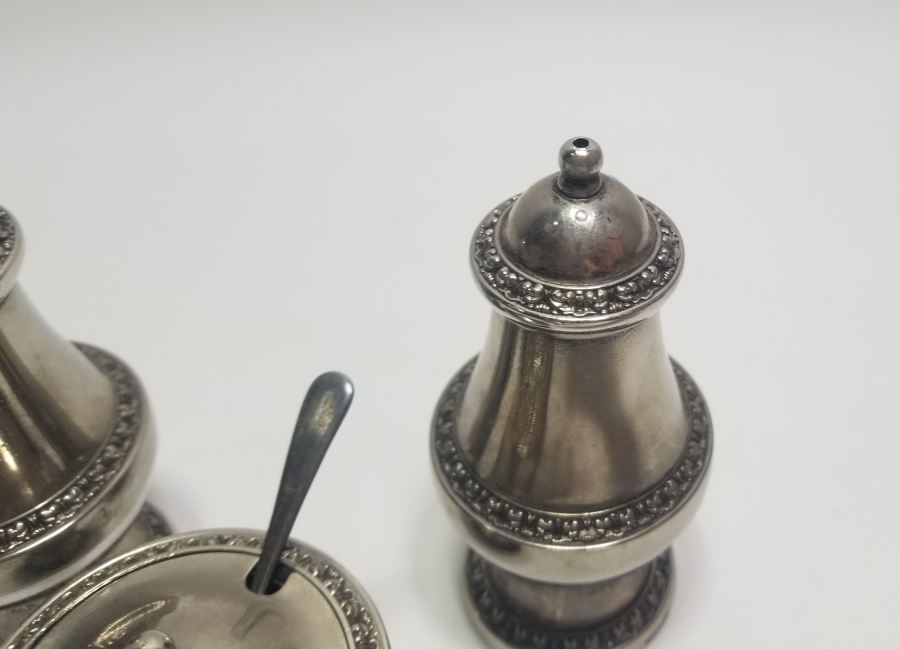 GÜMÜŞ KAPLAMA ANTİKA İNGİLİZ TUZLUK BİBERLİK