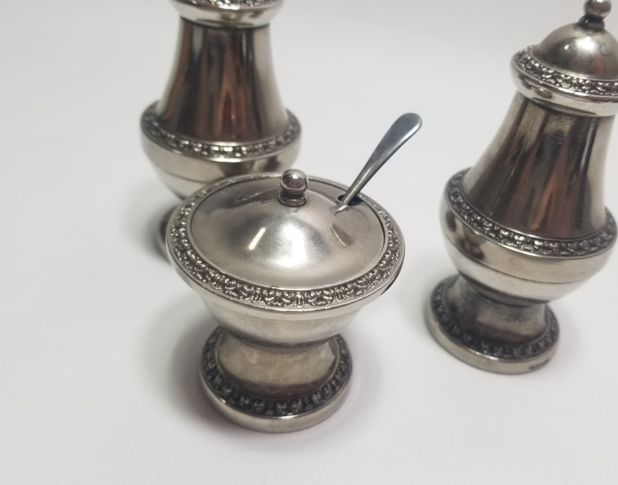 GÜMÜŞ KAPLAMA ANTİKA İNGİLİZ TUZLUK BİBERLİK