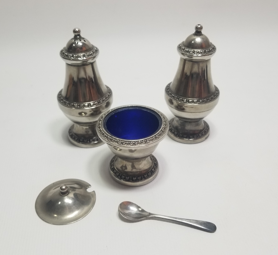 GÜMÜŞ KAPLAMA ANTİKA İNGİLİZ TUZLUK BİBERLİK