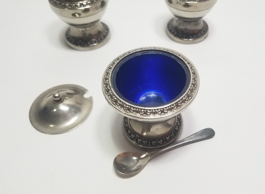 GÜMÜŞ KAPLAMA ANTİKA İNGİLİZ TUZLUK BİBERLİK