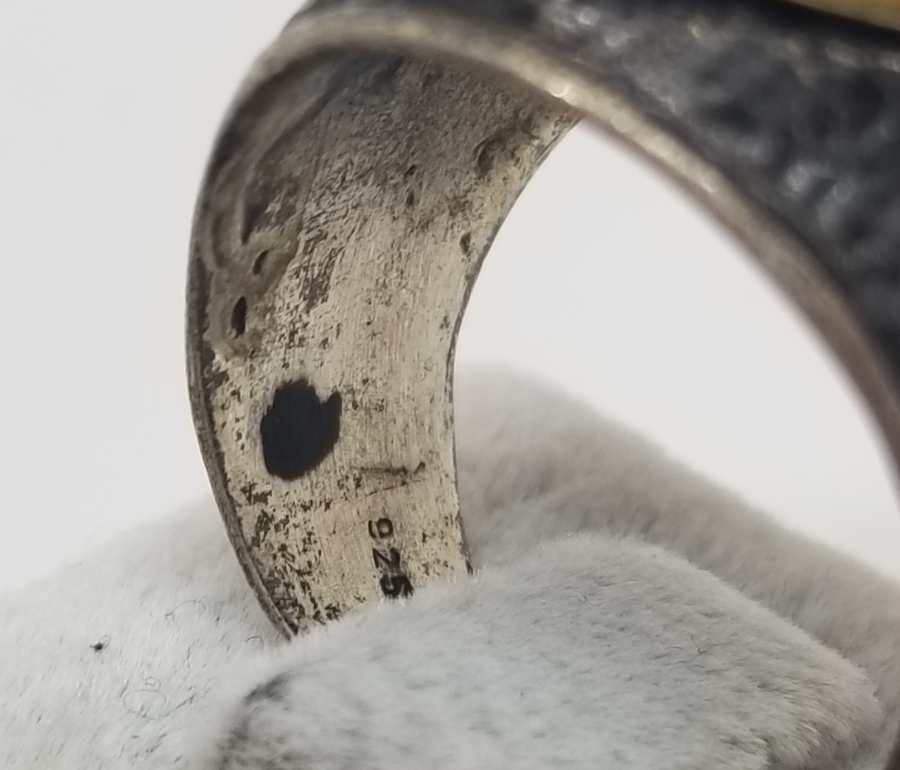 ÜZERİ NAZAR EBCEDLİ GÜMÜŞ YÜZÜK