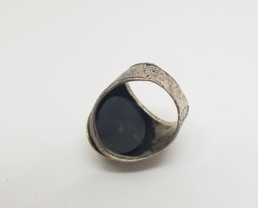 ÜZERİ NAZAR EBCEDLİ GÜMÜŞ YÜZÜK