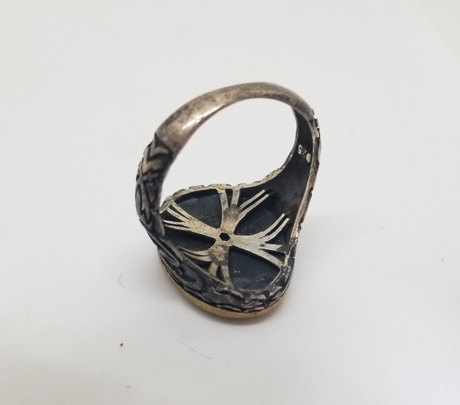 SİYAH AKİK TAŞLI GÜMÜŞ YÜZÜK