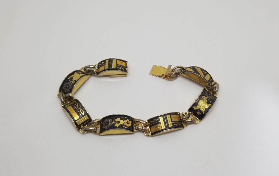 ALTIN ÇAKMA İŞÇİLİKLİ ÖZEL YAPIM TOLEDO BİLEKLİK