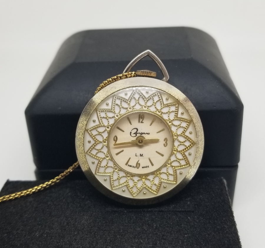 ALTIN KAPLAMA ANTİKA KURMALI KOLYE SAAT