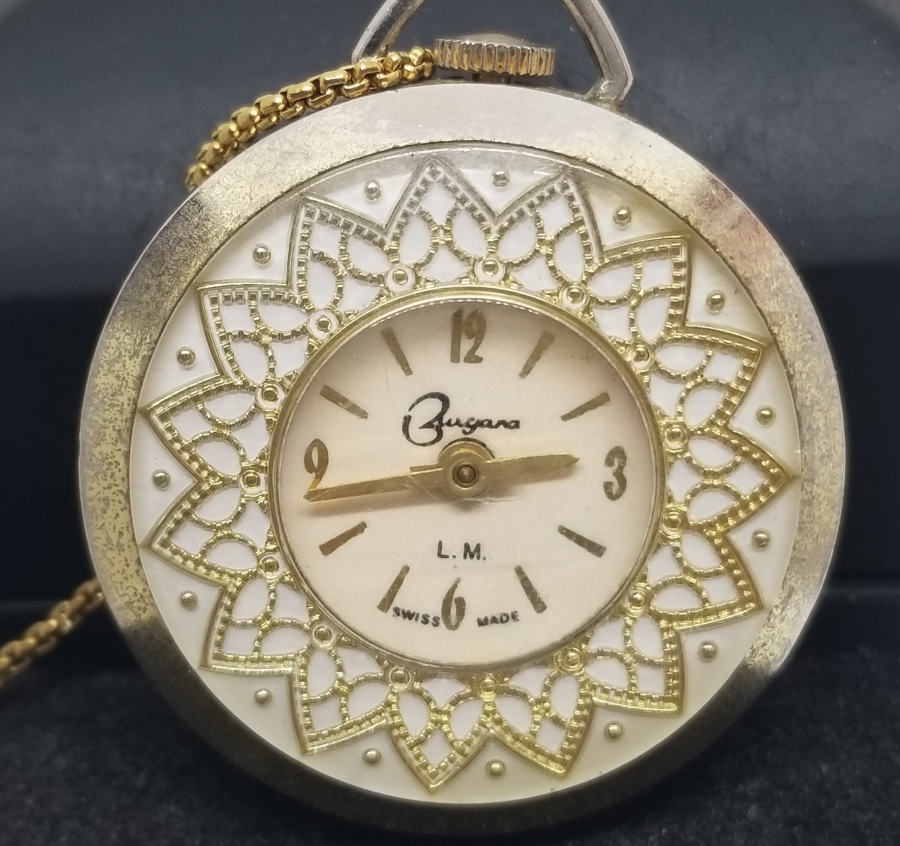 ALTIN KAPLAMA ANTİKA KURMALI KOLYE SAAT