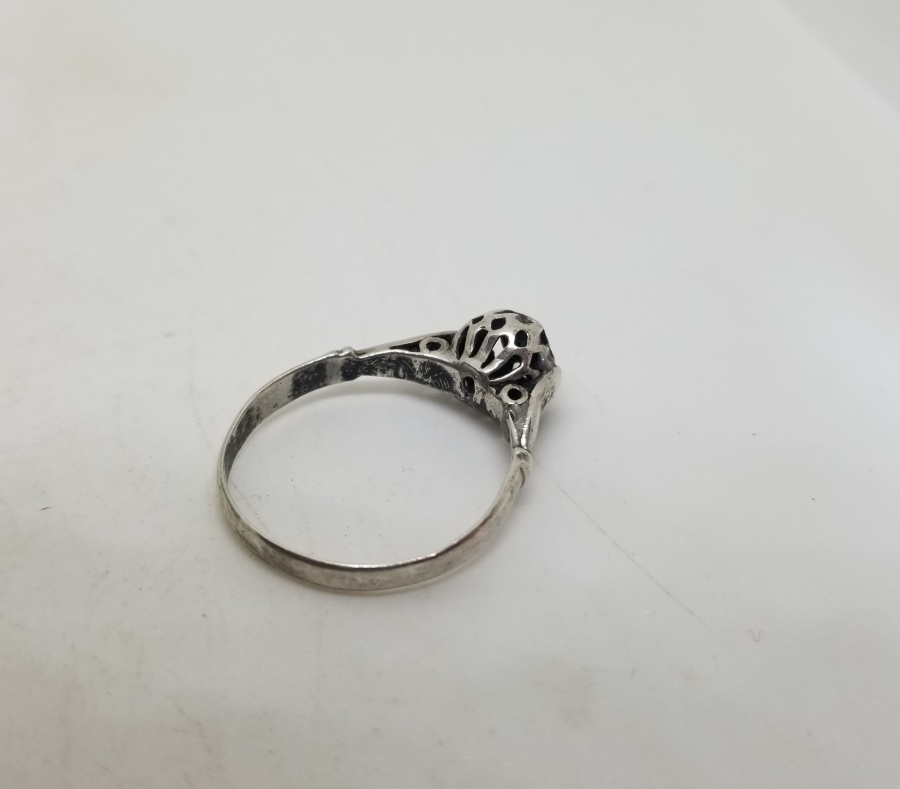 OSMANLI DÖNEMİ GÜMÜŞ MONTÜRLÜ ELMAS TEKTAŞ YÜZÜK