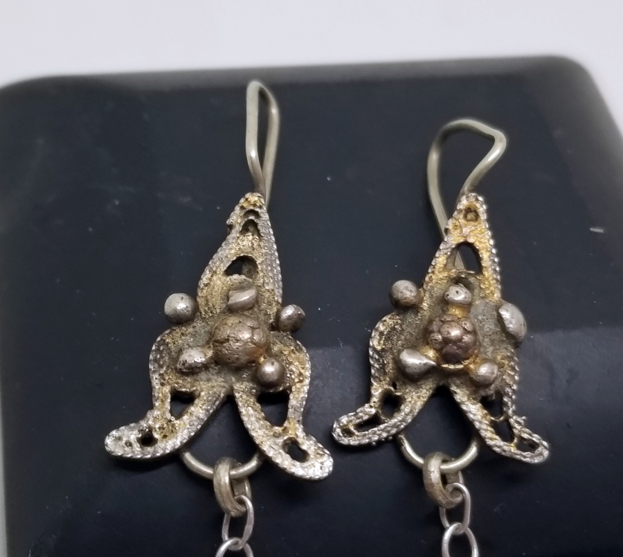 KABARTMA İŞÇİLİKLİ OSMANLI DÖNEMİ GÜMÜŞ KÜPE