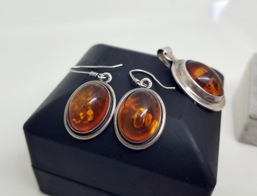 ÖZEL YAPIM DAMLA KEHRİBAR KOLYE - KÜPE - YÜZÜK TAKIMI