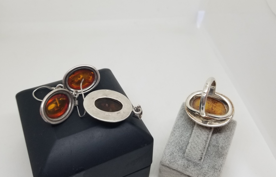 ÖZEL YAPIM DAMLA KEHRİBAR KOLYE - KÜPE - YÜZÜK TAKIMI