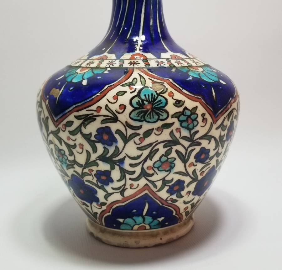 OSMANLI DÖNEMİ EL BOYAMA KÜTAHYA VAZO