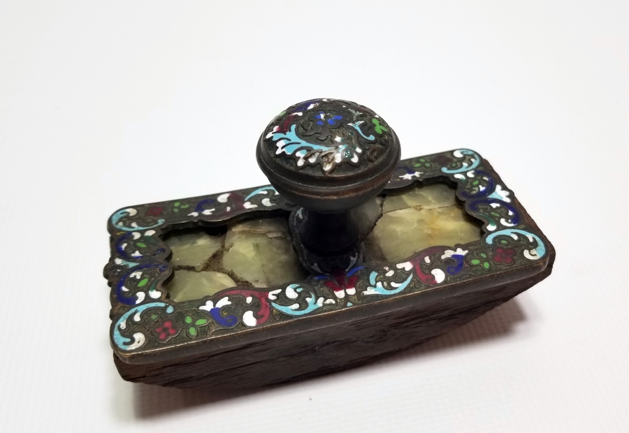 ÜZERİ MİNELİ VE DOĞAL TAŞLI OSMANLI DÖNEMİ NADİR MÜREKKEP KURUTMALIĞI