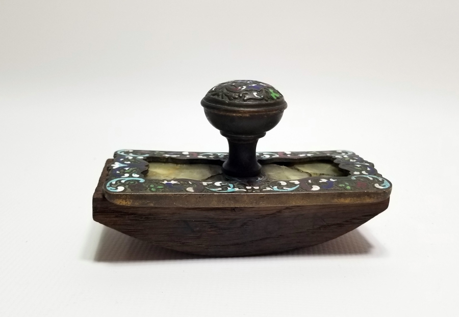 ÜZERİ MİNELİ VE DOĞAL TAŞLI OSMANLI DÖNEMİ NADİR MÜREKKEP KURUTMALIĞI