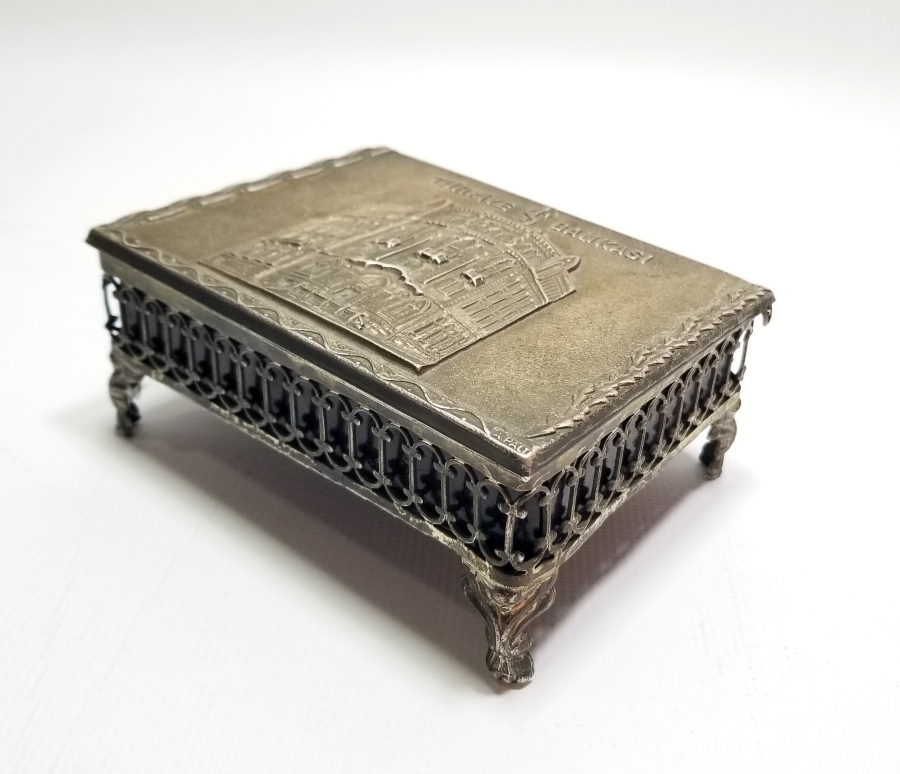 GÜMÜŞ KAPLAMA TÜRKİYE İŞ BANKASI ANTİKA PUL KUTUSU