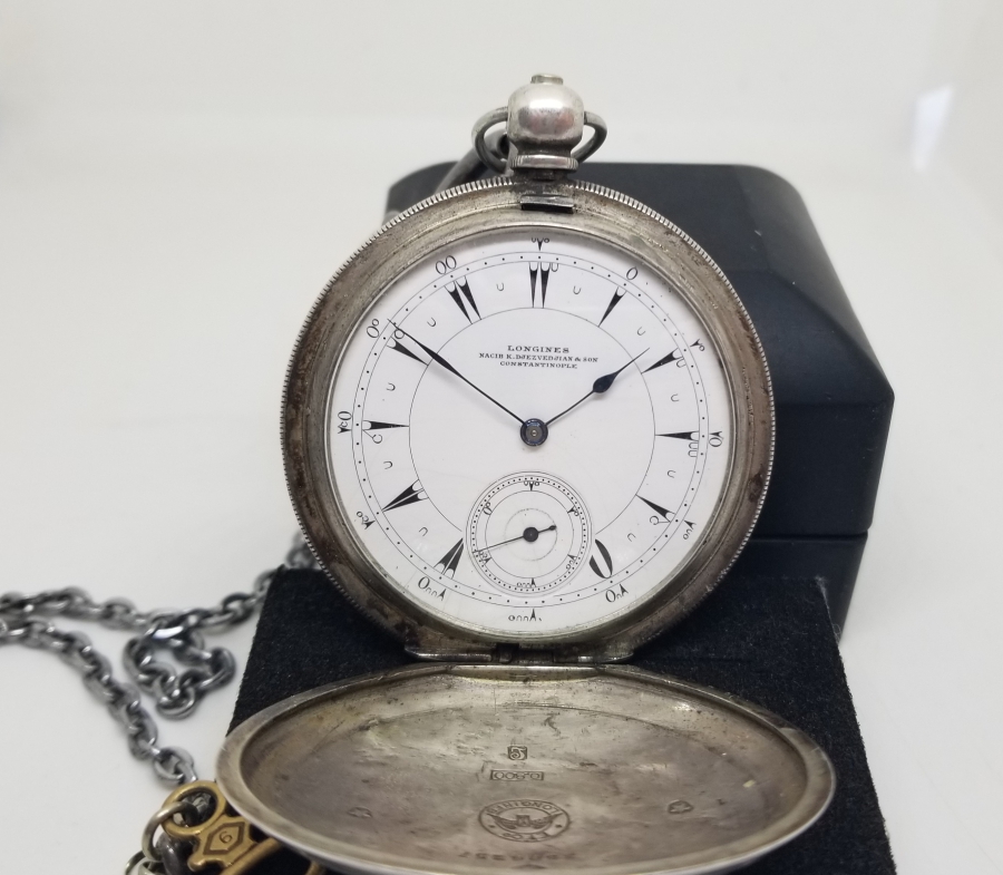 NADİR TİPTE OSMANLI DÖNEMİ LONGİNES KURMALI CEP SAATİ