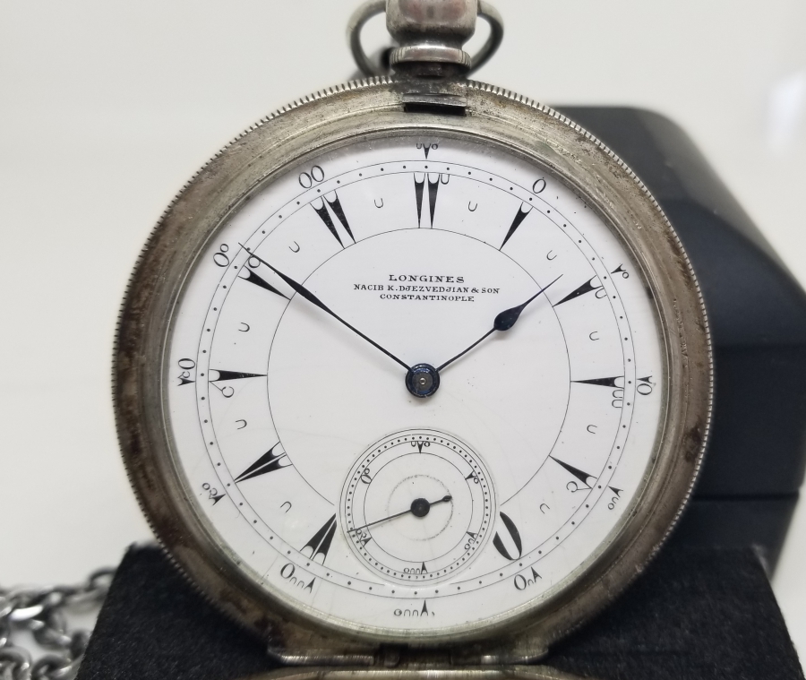 NADİR TİPTE OSMANLI DÖNEMİ LONGİNES KURMALI CEP SAATİ