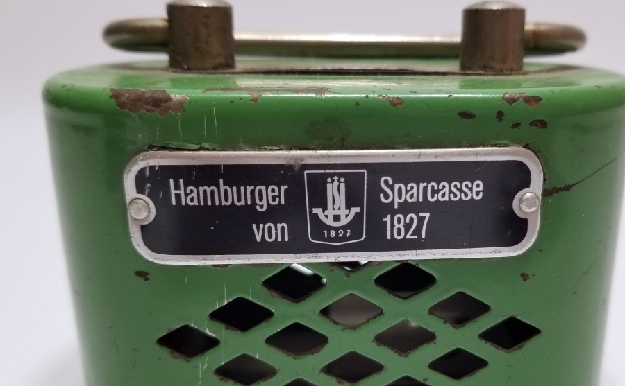 ÜZERİ ETİKETLİ ANTİKA KUMBARA