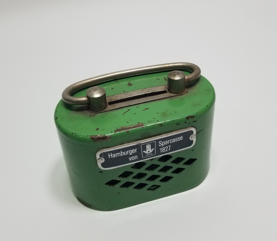 ÜZERİ ETİKETLİ ANTİKA KUMBARA