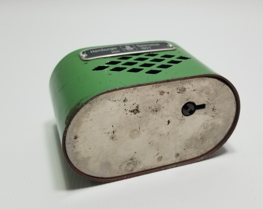 ÜZERİ ETİKETLİ ANTİKA KUMBARA