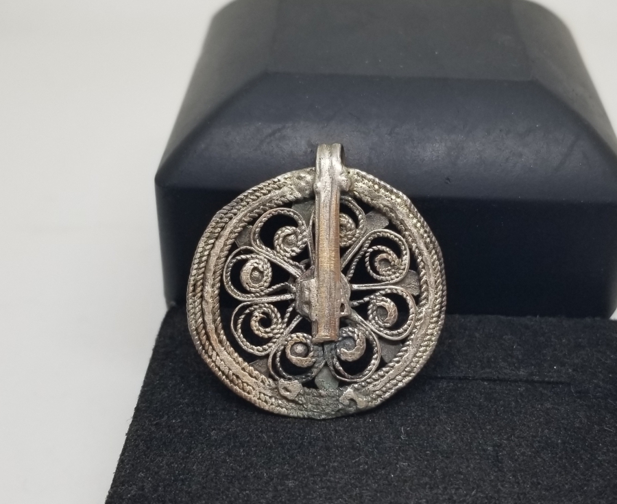 ÜZERİ MERCAN TAŞLI OSMANLI DÖNEMİ GÜMÜŞ KOLYE UCU