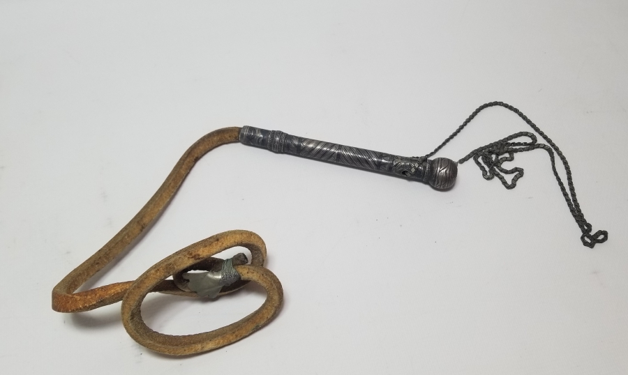 OSMANLI DÖNEMİ SAVATLI GÜMÜŞ AT KAMÇISI