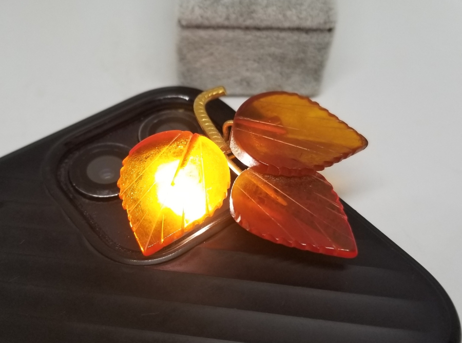 NADİR TİPTE ANTİKA DAMLA KEHRİBAR BROŞ