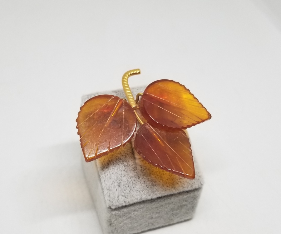 NADİR TİPTE ANTİKA DAMLA KEHRİBAR BROŞ